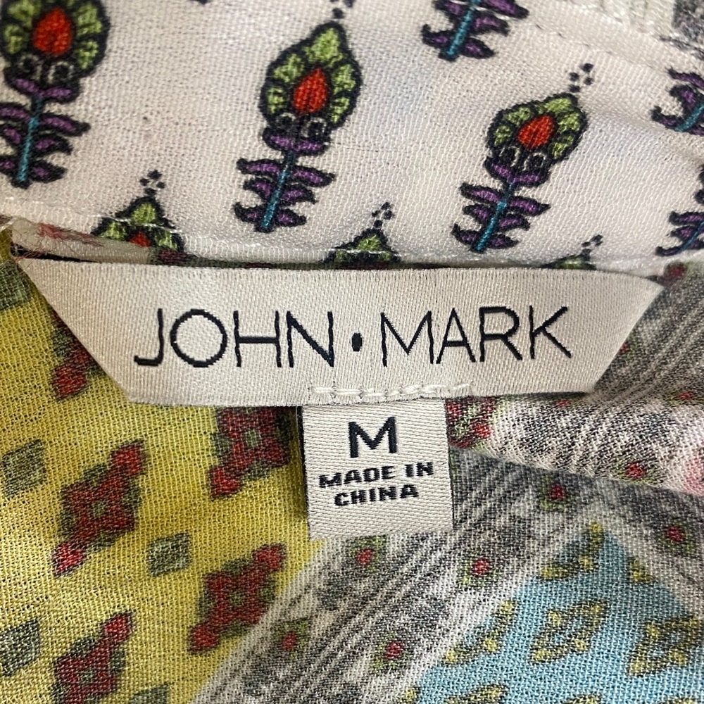 John Mark Lime Green Multi-Color Embroidered Tunic - Picture 7 of 11